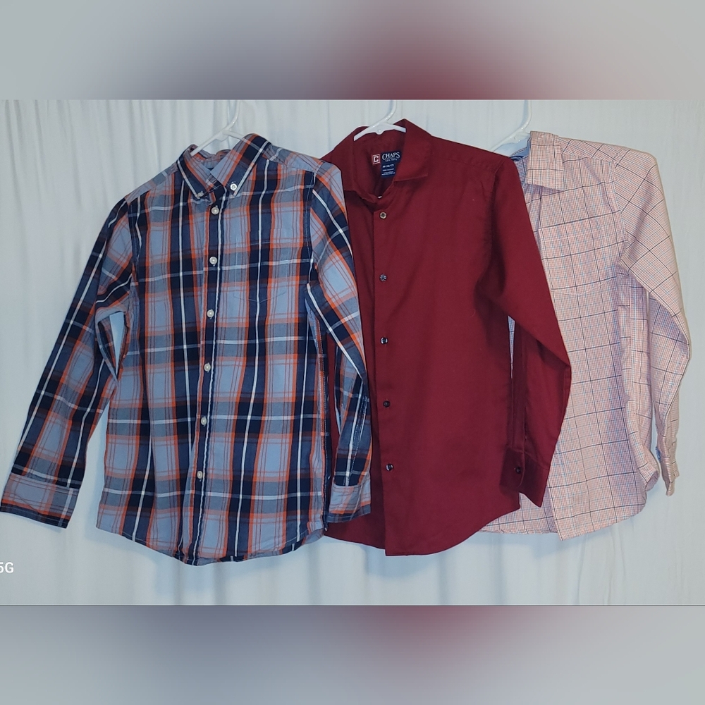3 Wonder Nation, Chaps Boys Button up shirts 10/12